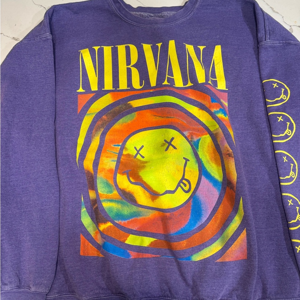 Urban Outfitters Nirvana Purple Graphic Sweatshirt
